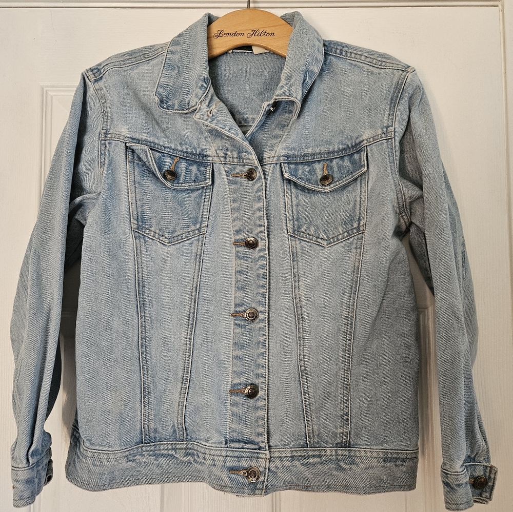 St John's Bay Women's Denim Blue Jean Jacket Size Petite Medium